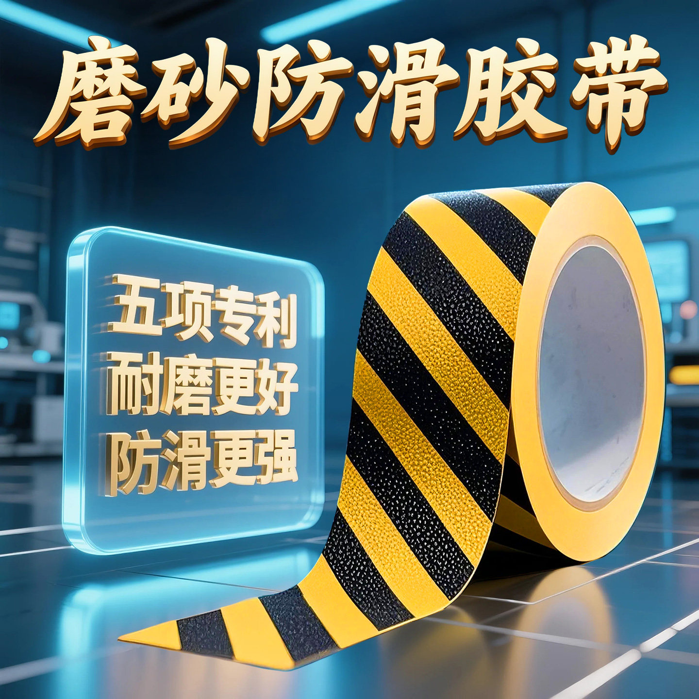 磨砂防滑胶带楼梯防滑贴耐磨加厚地贴片台阶警示胶条自粘PVC橡胶贴条地板浴室瓷砖防打滑防水地面自粘胶布