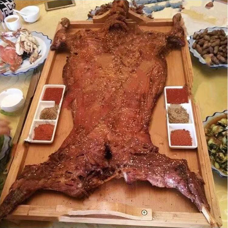 超大号全羊盘烤羊腿饭店上菜竹木托盘餐盘羊排烤乳猪托盘烤全羊盘