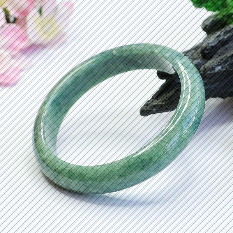 缅甸A货翡翠手镯直播代发满绿珠