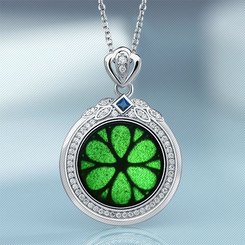 S925银镶天然墨翠翡翠无事牌