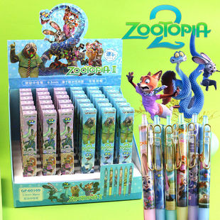 疯狂动物城2盲盒笔网红流行动漫周边卡通可爱Zootopia朱迪尼克速干ST头按动中性笔高颜值创意学生用黑色水笔