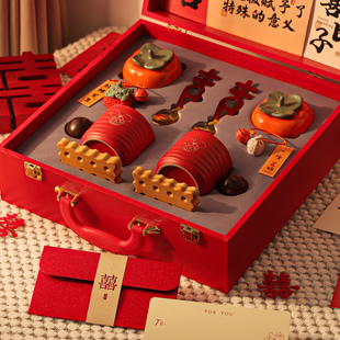 结婚礼物送新人情侣喜对杯红包礼金箱子新婚订婚创意伴手礼品套装