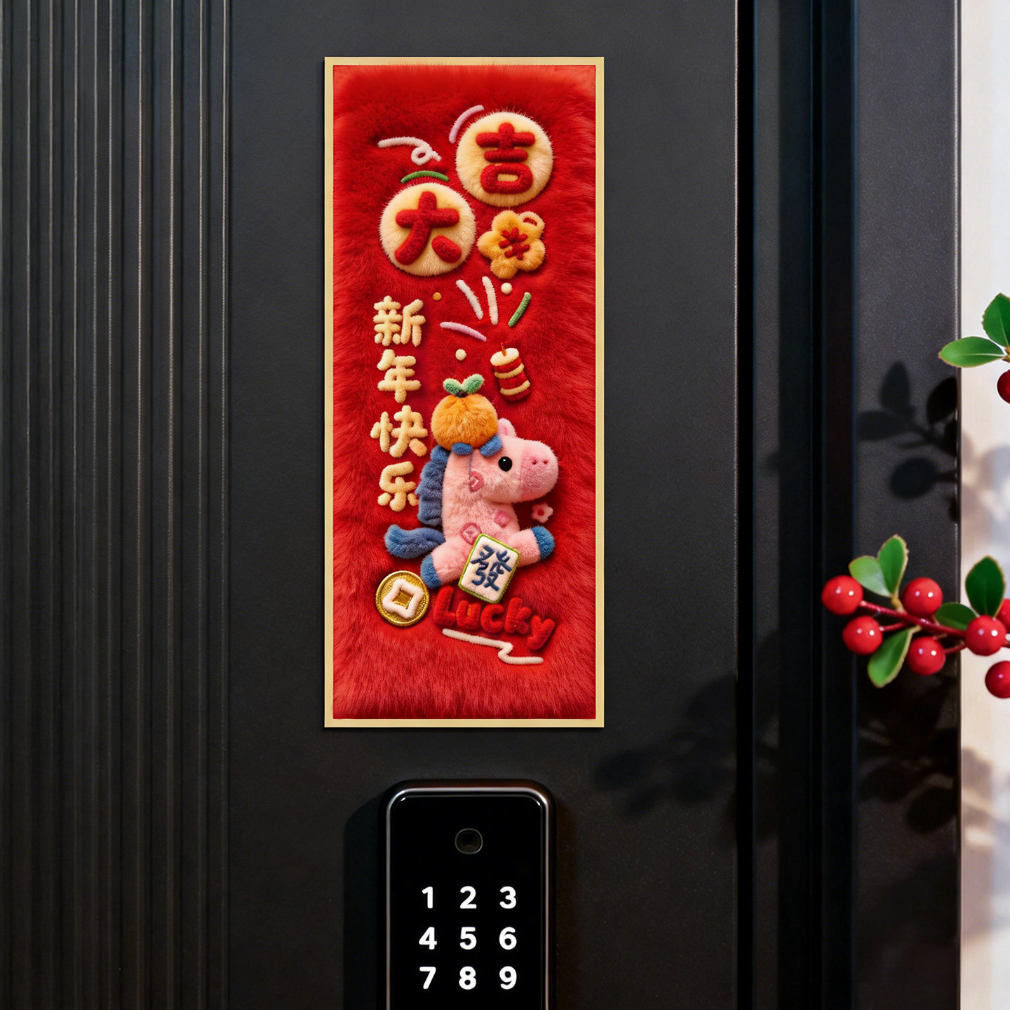 2026新年快乐磁吸门贴装饰春节入户门过年福字贴氛围感布置马年,节庆用品/礼品,福字/窗花/窗贴,淘宝优惠券,粉丝福利购,淘宝优惠卷