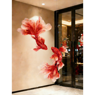 新年装饰锦鲤金鱼挂件2026马年春节店铺场景氛围布置打卡拍照道具