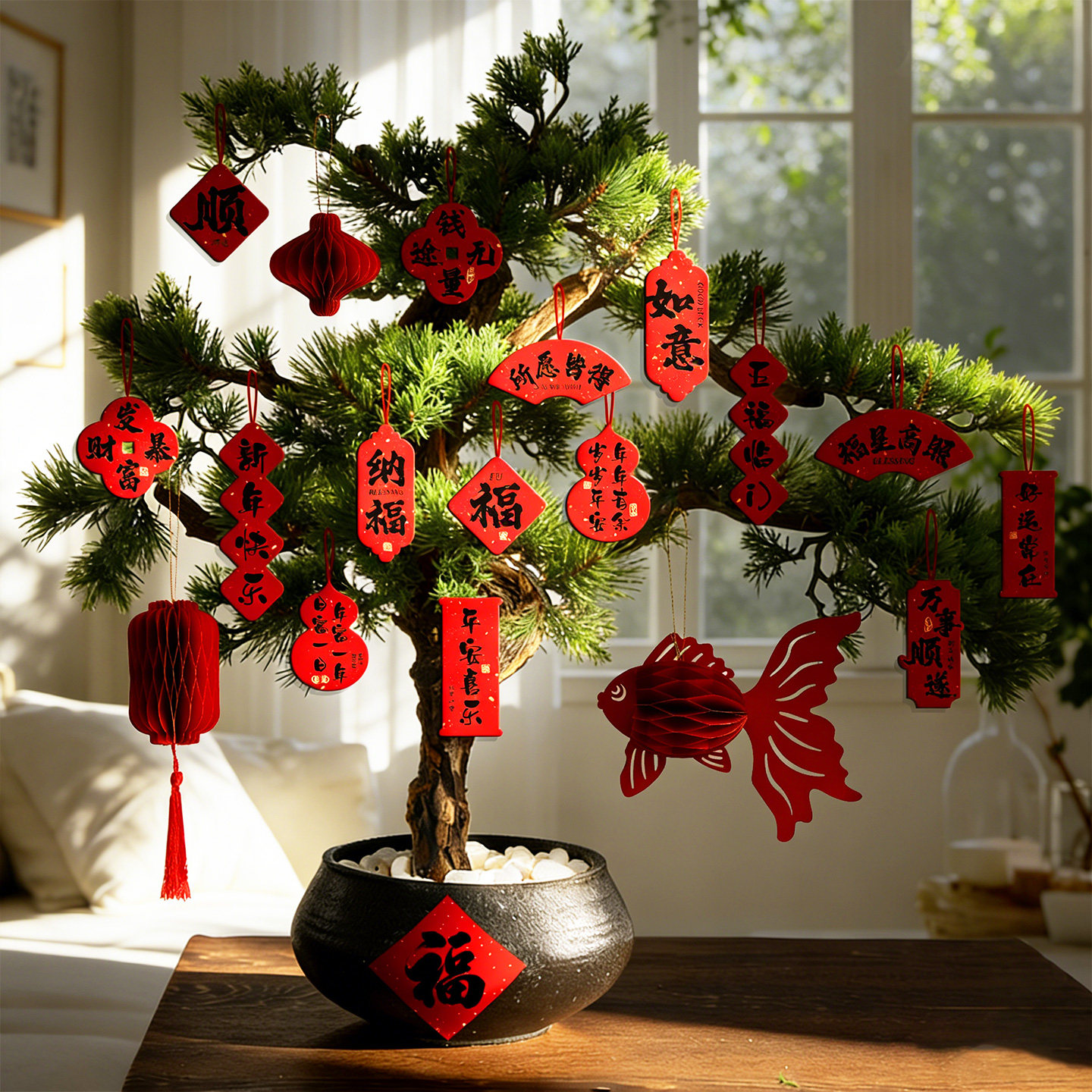 2026新年春节树上小灯笼挂件布置氛围装饰用品发财果盆景绿植吊饰,节庆用品/礼品,挂饰/生肖挂饰,淘宝优惠券,粉丝福利购,淘宝优惠卷