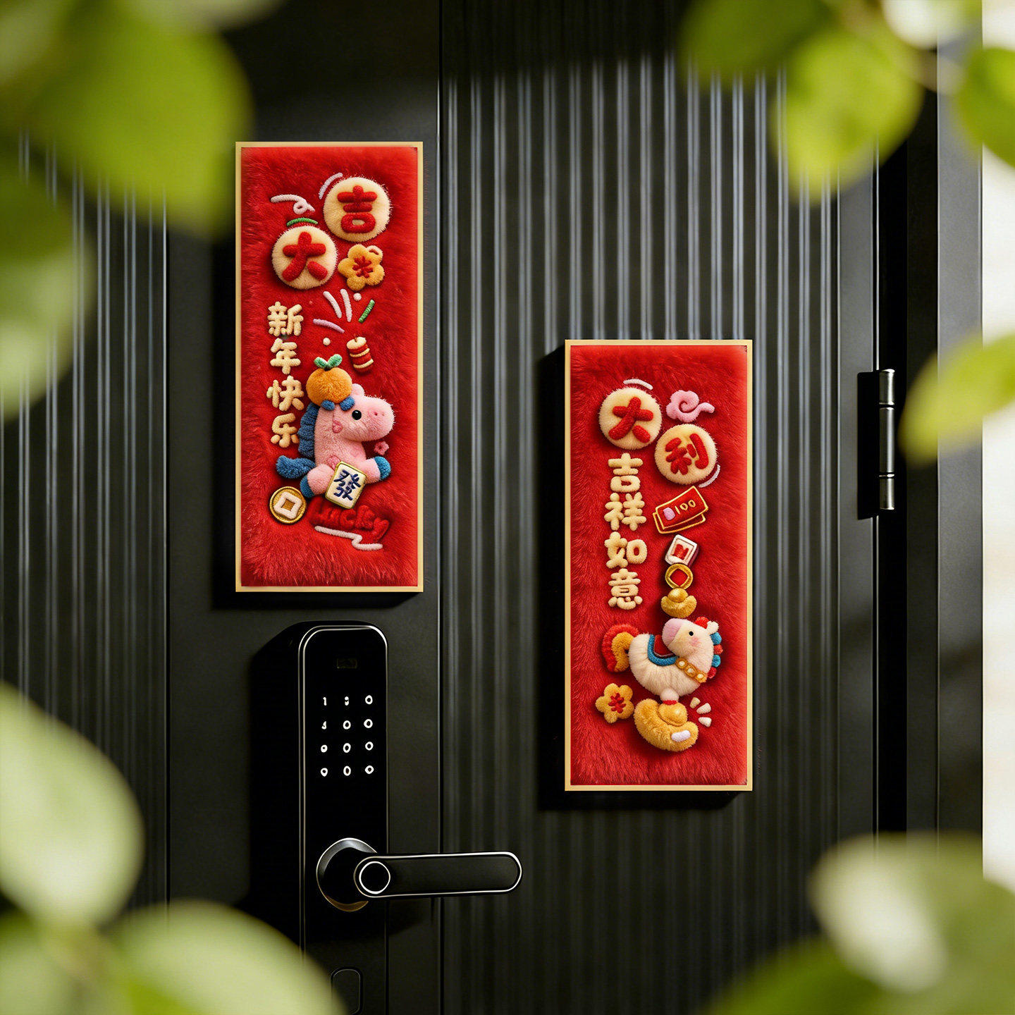 2026新年快乐磁吸门贴装饰开门见喜春节入户门过年氛围感布置马年,节庆用品/礼品,对联,淘宝优惠券,粉丝福利购,淘宝优惠卷