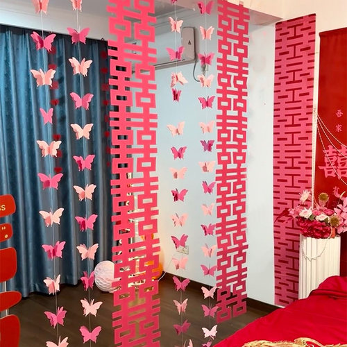 婚房布置蝴蝶窗帘装饰