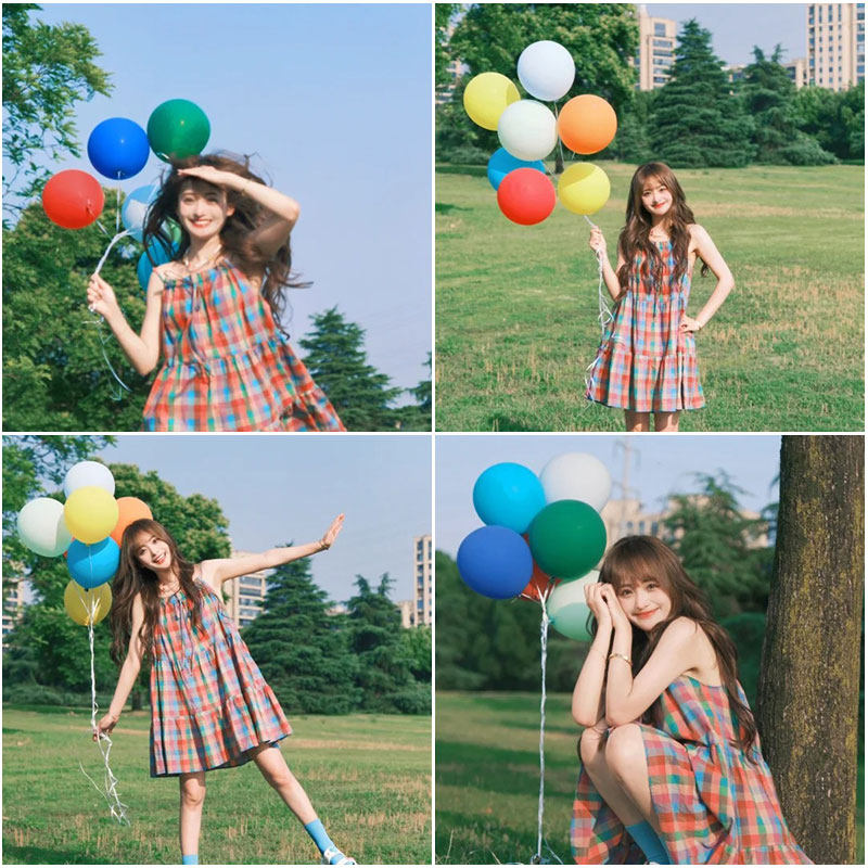 毕业典礼彩色气球拍照道具研究生大学高中博士手捧花束氛围感拍摄