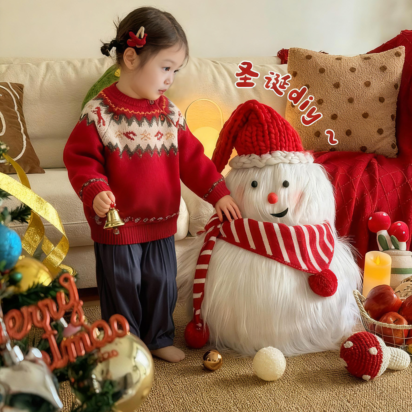 2025新款圣诞节平安夜雪人装饰品