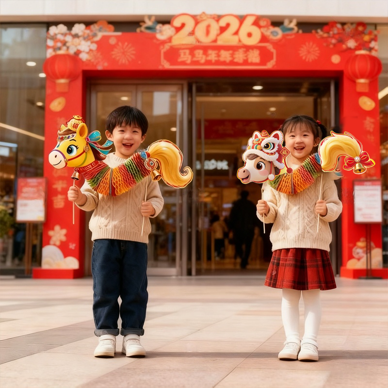2026新年元旦装饰蜂窝纸灯笼挂饰拉花舞龙马年幼儿园氛围拍照道具,节庆用品/礼品,节日装扮用品,淘宝优惠券,粉丝福利购,淘宝优惠卷