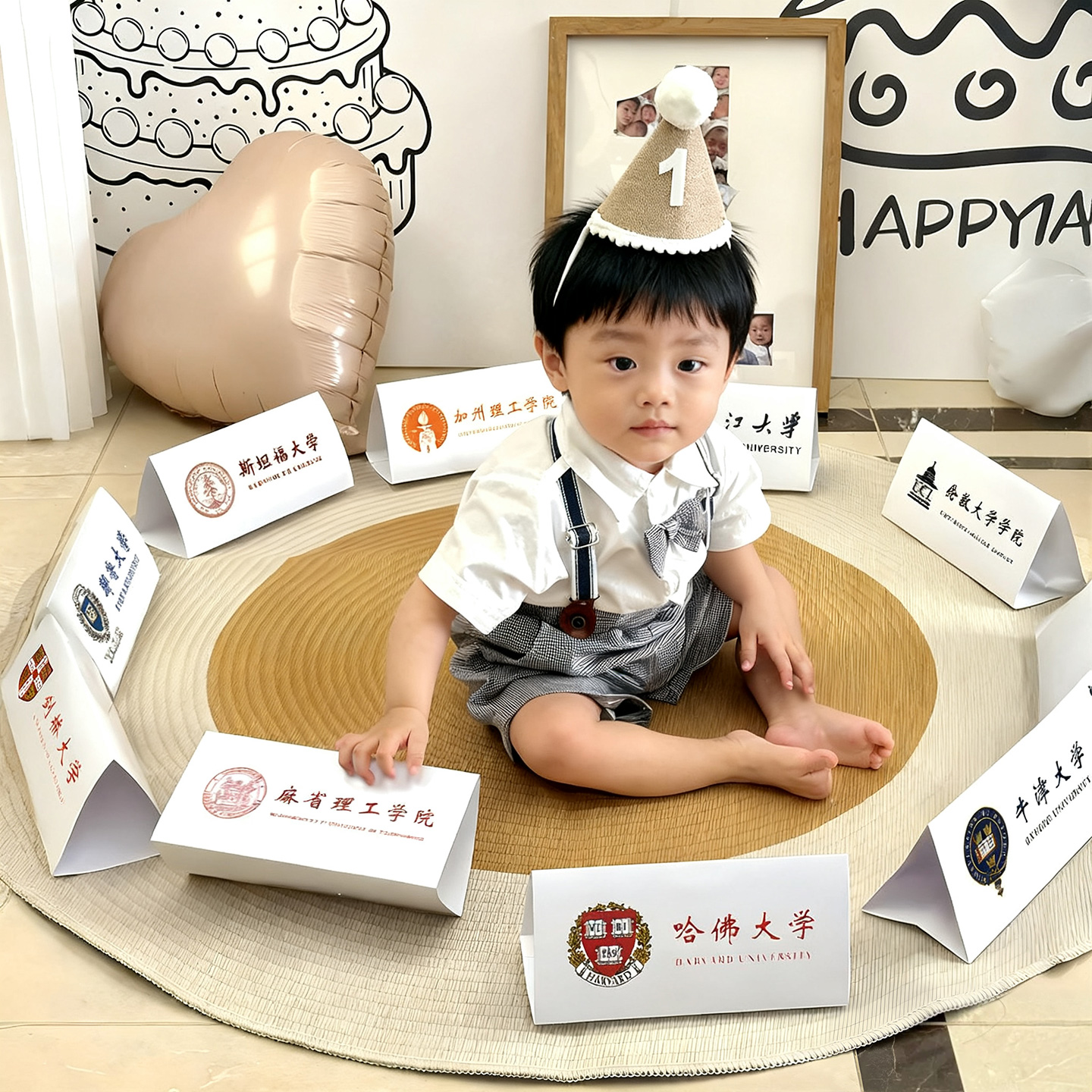 宝宝一周岁礼抓周道具摆件地垫