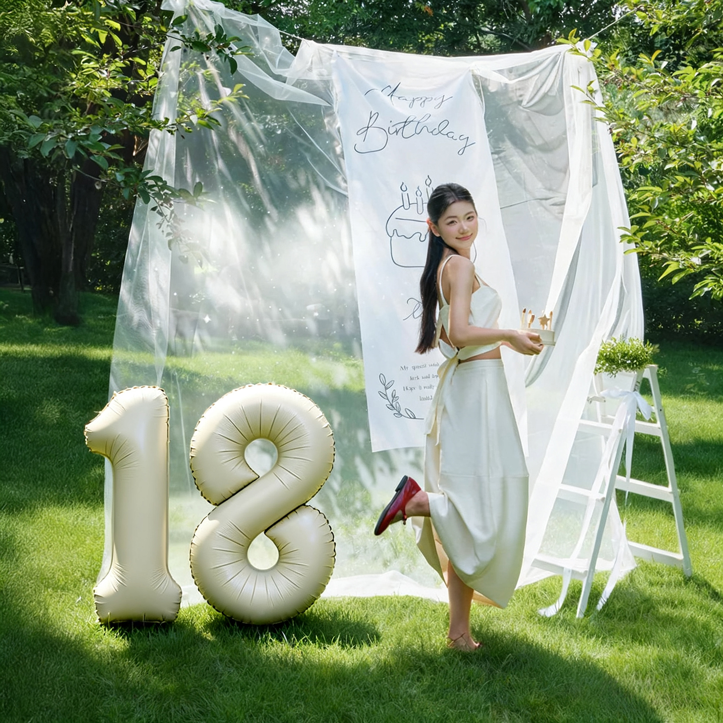 生日场景10岁女孩气球装饰布置