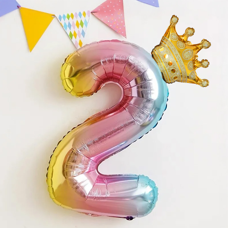 数字气球男女孩生日拍照道具装饰