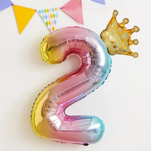 数字气球3岁男女孩生日年龄2周岁快乐仪式感布置场景装饰拍照道具