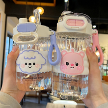 玻璃杯女高颜值耐高温防烫双饮水杯2025新款女生办公室带吸管杯子