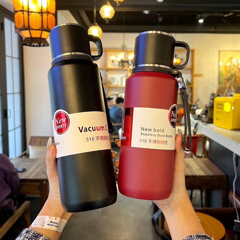 茶水分离保温杯男士水杯大容量316不锈钢便携带滤网冬季女生水壶