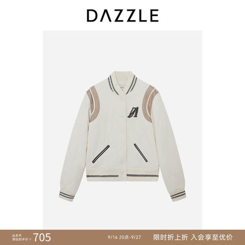 DAZZLE 地素奥莱棉服白色行棉夹克