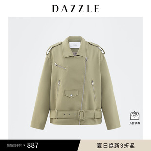 甜酷机车风夹克外套上衣女2D4F4351P DAZZLE地素奥莱