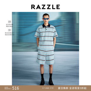 RAZZLE 地素奥莱男装浅绿色毛衫短裤夏季短裤