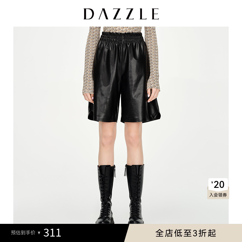 地素短裤dazzle奥莱秋装款pu皮