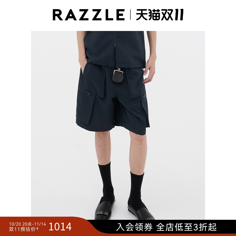 RAZZLE 地素奥莱男装深蓝色2025年夏季功能性工装短裤