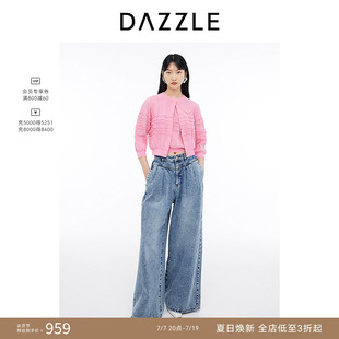 DAZZLE地素奥莱 春夏女装格纹毛针织衫套装毛衣