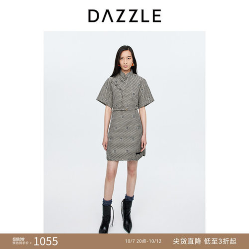DAZZLE地素刺绣旗袍连衣裙