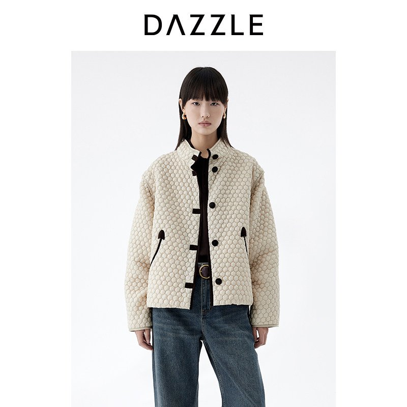 DAZZLE 地素奥莱棉服女2026年春季新款米白色棉衣图片
