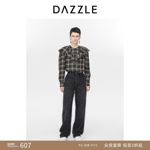 DAZZLE复古长袖地素衬衣