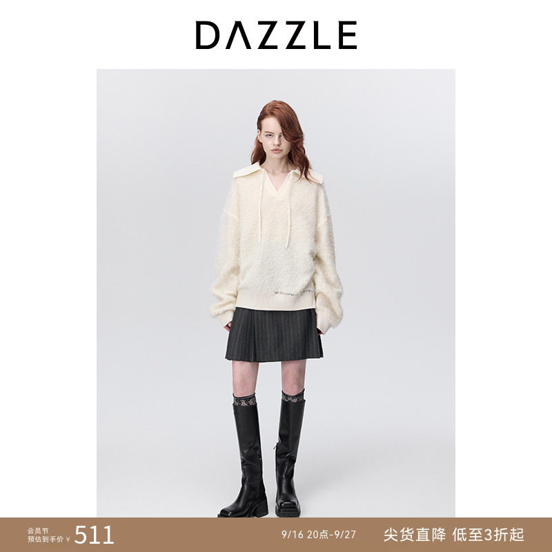【奥莱专供】DAZZLE 地素奥莱百褶半裙冬季优雅气质半身裙女图片
