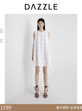 DAZZLE 地素奥莱连衣裙2025年夏季漂白色肌理连衣裙