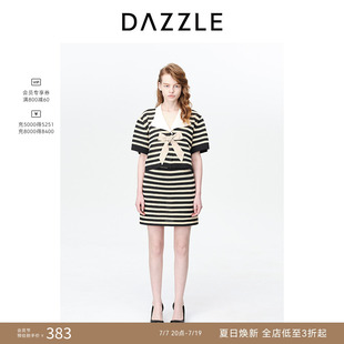 【奥莱】DAZZLE地素奥莱 条纹针织毛衣春秋蝴蝶结毛衫毛衣女