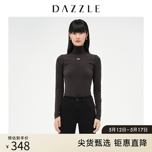 DAZZLE地素奥莱 复古修身高领针织打底衫毛衣女2D4E4971F