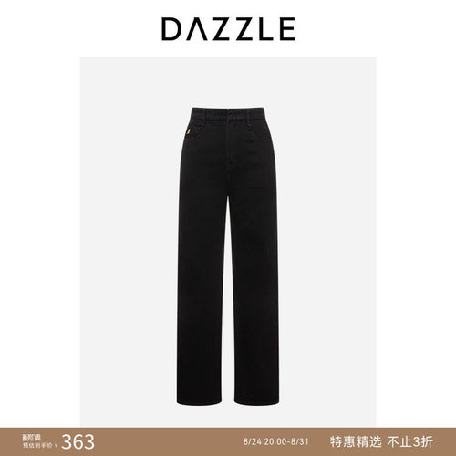 DAZZLE 地素奥莱牛仔直筒裤黑色地素牛仔直筒裤