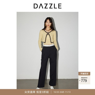 DAZZLE地素奥莱 毛针织衫春秋女复古通勤芭蕾风套装毛衣