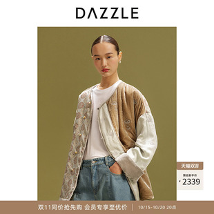 【青绿冬季系列】DAZZLE 地素奥莱棉服25年冬季彩色新中式棉衣女