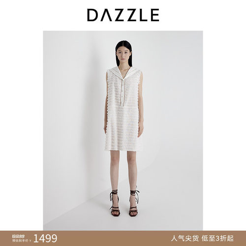 DAZZLE 地素奥莱连衣裙2025年夏季休闲横条连衣裙