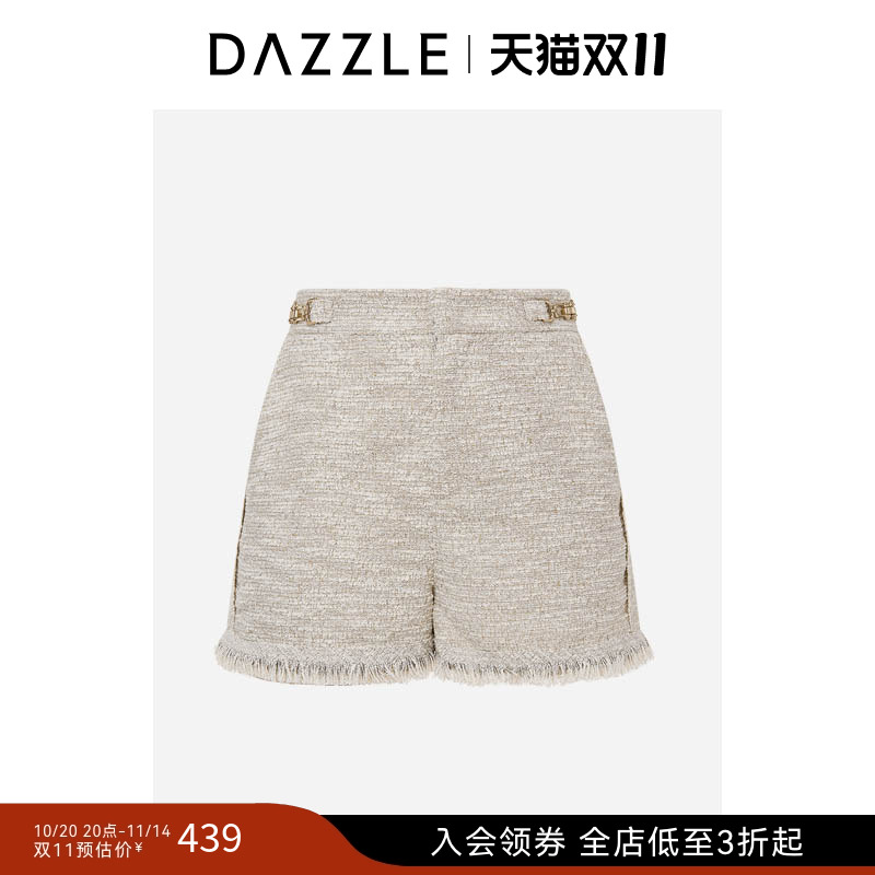DAZZLE 地素奥莱短裤肉色地素花纱短裤