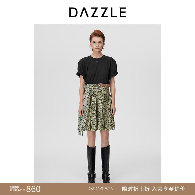DAZZLE地素地素花布拼接连衣裙图片