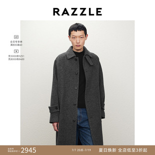 RAZZLE地素奥莱男装深灰色冬季毛呢大衣