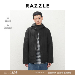 RAZZLE地素奥莱男装黑色秋季肌理绗线棉服