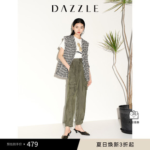 風(fēng)束腳休閑褲 DAZZLE地素奧萊 運(yùn)動(dòng)工裝 長(zhǎng)褲 春夏小眾薄款 女