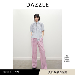 DAZZLE地素奥莱 条纹镂空绣花上衣 衬衫 春夏女装