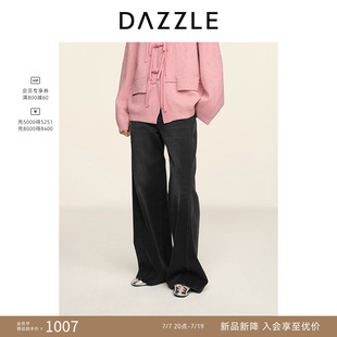 DAZZLE 地素奥莱牛仔裤女2026年春季新款棉混纺黑色牛仔阔腿裤