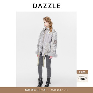 【奥莱】DAZZLE地素奥莱羽绒夹克冬复古拼接中长款羽绒服女