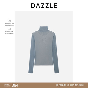 【奥莱专供】DAZZLE 地素奥莱小上衣蓝色银葱网布长袖小上衣