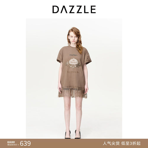 DAZZLE休闲地素蕾丝短袖