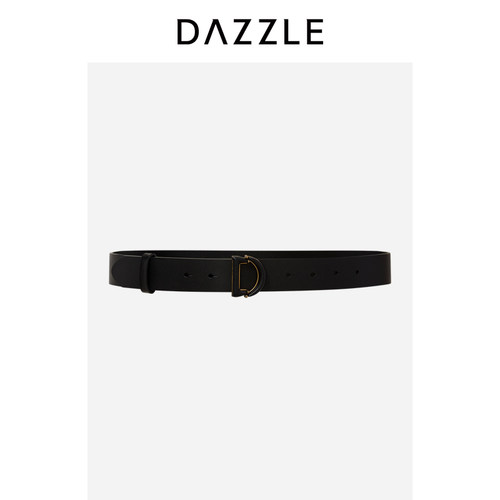 DAZZLE 地素奥莱皮带冬季金色单D牛皮真皮皮质logo皮带