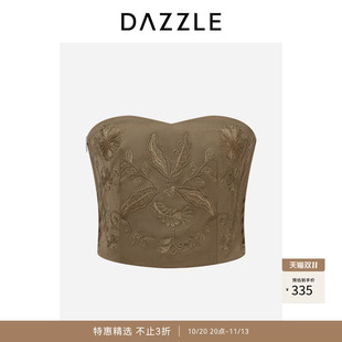 【奥莱】DAZZLE 地素奥莱长袖小上衣重工绣花抹胸小上衣