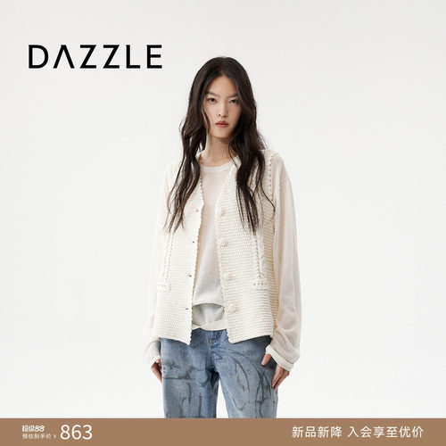 DAZZLE 地素奥莱毛衫长袖2026年春季棉混纺毛织长袖上衣